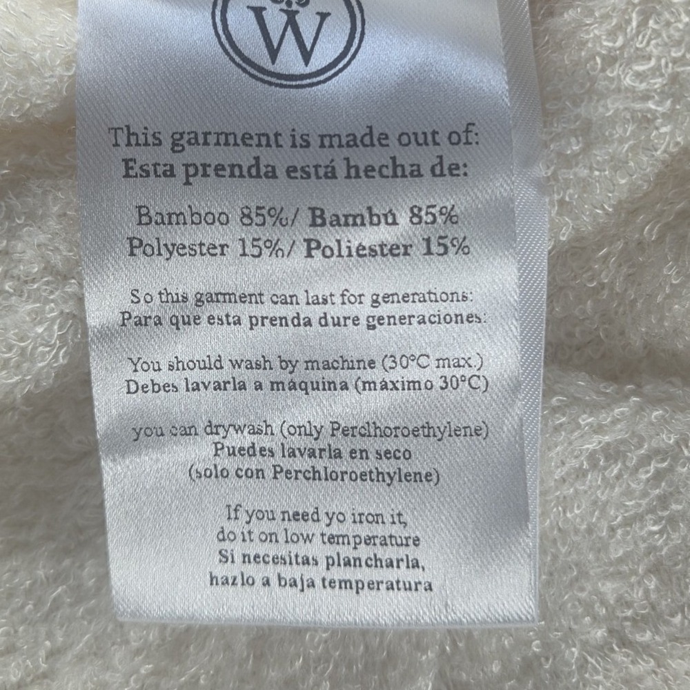 Liani Wisdom Ivory Terry Cloth Tee Luxury Loungewear Clean Girl Minimalist Large - Picture 5 of 6